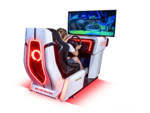 AR-Racing-Simulator mit Lenkrad und Bildschirm